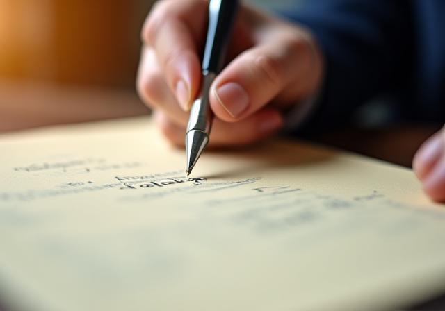 Close up of a signed legal contract