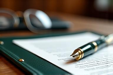 A professional business meeting environment with legal documents